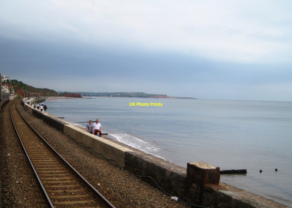 Photo 6"x4" View from a Plymouth-Exeter train - Dawlish sea wall Dawlish c2016