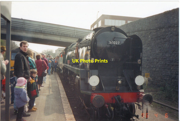 Photo 6"x4" Bridgend railway station April 6th 1996 Newcastle\/SS9079 c1996