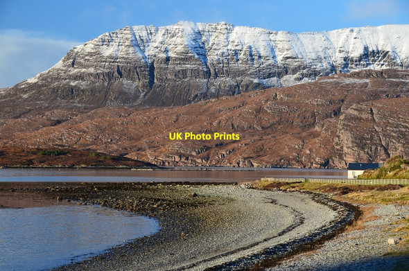 Photo 6"x4" Shingle beach and Ben More Coigach Ardmair c2016