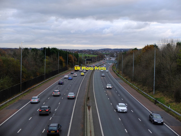 Photo 6"x4" Looking South from the M6 footbridge at Gathurst Shevington c2016