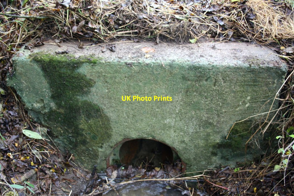 Photo 6"x4" Concrete ditch culvert beside High Street just north of Gun Lane junction Sherington c2016