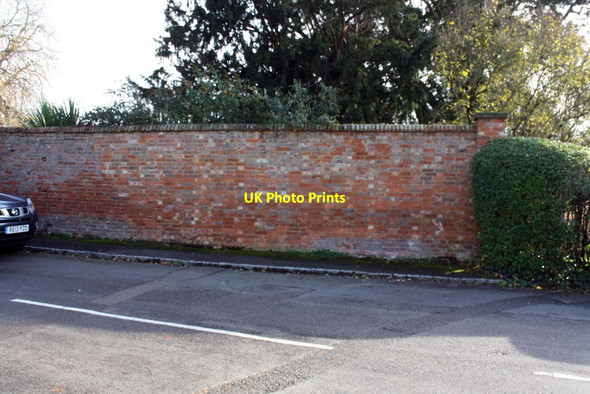 Photo 6"x4" Brick wall beside Crofts End at High Street junction Sherington c2016
