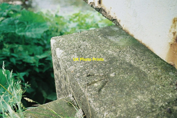 Photo 6"x4" Benchmark on A684 end of Harper Wath bridge Aysgarth c2009