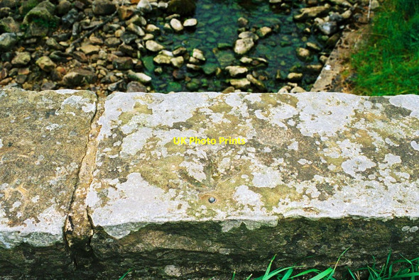 Photo 6"x4" Benchmark on top of south parapet of Lowgill bridge Aysgarth c2009