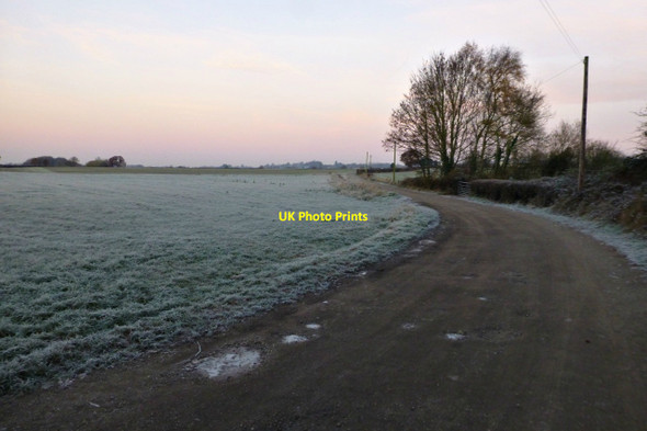 Photo 6"x4" Frosty field at sunrise Breaston c2016