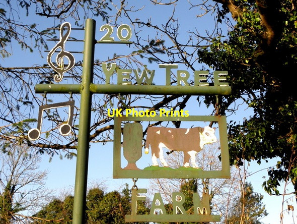 Photo 6"x4" Sign, Yew Tree Farm, Drumscra Drumquin c2016