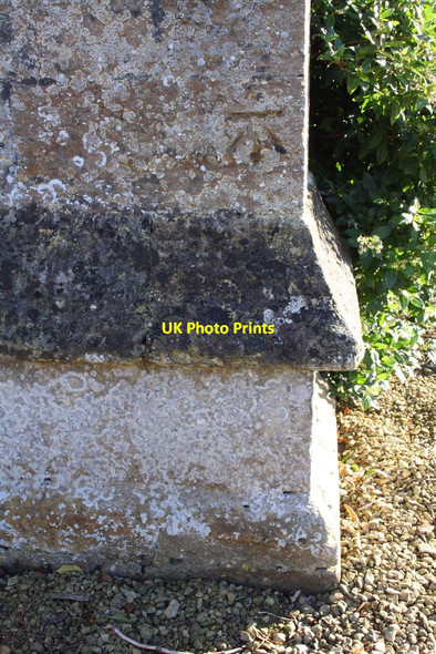 Photo 6"x4" Benchmark on tower buttress of St John the Evangelist Burford\/SP2512 c2016