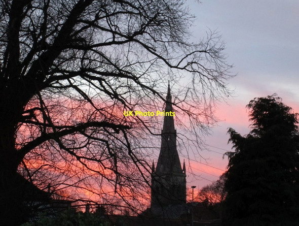 Photo 6"x4" Newark sunset Newark-on-Trent c2016