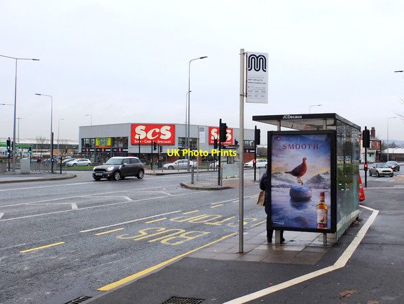 Photo 6"x4" Bus stop at the saddle junction, Wigan Wigan c2016