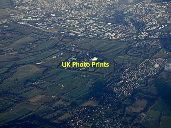 Photo 6"x4" Currie and Edinburgh from the air Balerno c2016