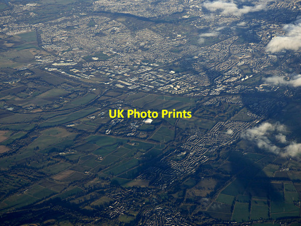 Photo 6"x4" Currie and Edinburgh from the air Balerno c2016 P1