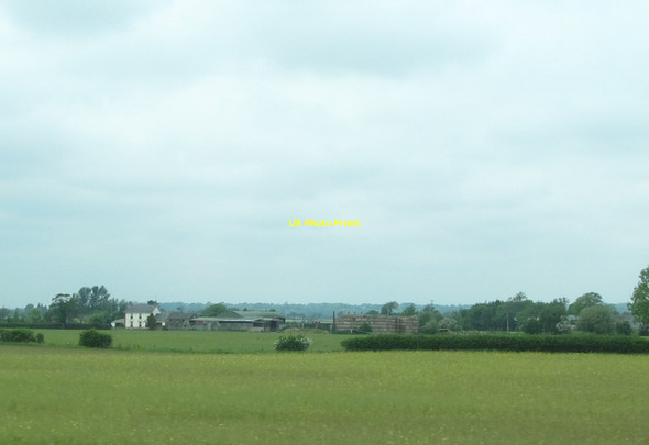 Photo 6"x4" View across farmland towards a farmhouse and outbuildings on St James' Road Culcavy c2016