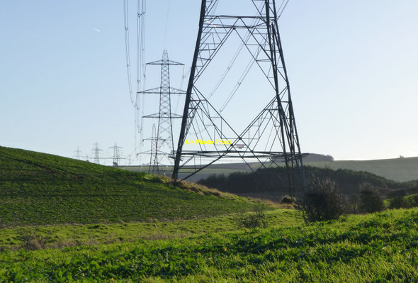 Photo 6"x4" Pylons striding south Bareless c2016