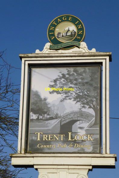 Photo 6"x4" The sign of the Trent Lock Long Eaton c2016