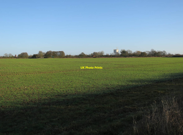 Photo 6"x4" Field and water tower Gazeley c2016