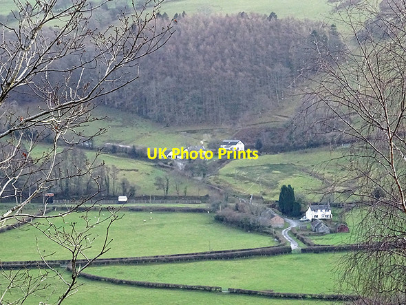 Photo 6"x4" Ty-llwyd-isaf farm (right) and Nantyronen Station, Vale of Rheidol Railway Nantyronen Station c2016