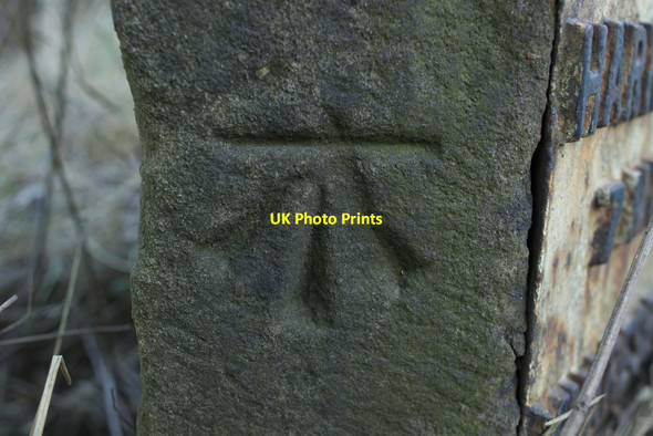 Photo 6"x4" Cut Bench Mark on A59 Milestone Skipton 15 Cobby Syke c2017