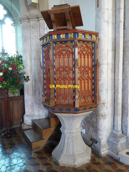Photo 6"x4" Pulpit, Bredon church Bredon c2016