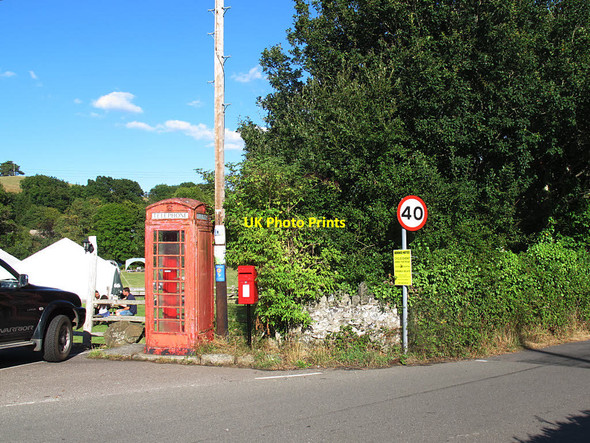 Photo 6"x4" Phone box and post box at Christow Bridge Bridfordmills c2016