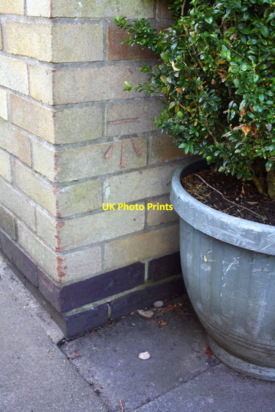 Photo 6"x4" Benchmark on garage of #41 Bullpit Road Hollie c2016