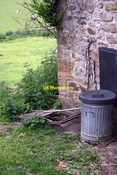 Photo 6"x4" Benchmark on outbuilding of Rivermeadow Cottage Hudswell\/NZ1400 c2016