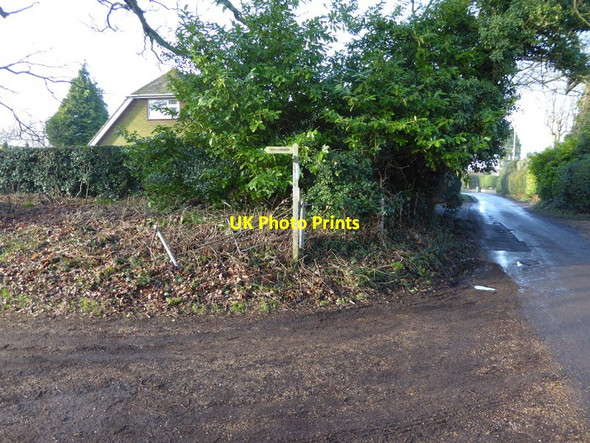 Photo 6"x4" Footpath junction with Furners Lane Henfield\/TQ2116 c2017