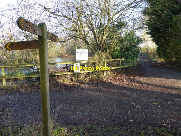 Photo 6"x4" Footpath junction by Albourne Lakes Albourne c2017