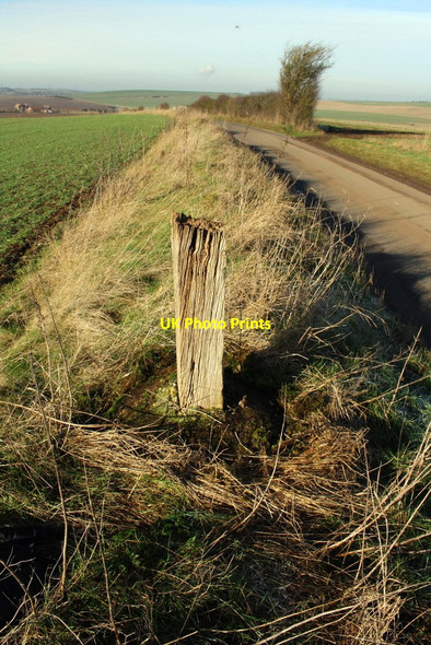 Photo 6"x4" Old wooden gatepost beside South Stoke Road Ipsden c2017