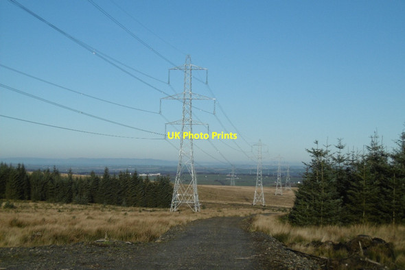 Photo 6"x4" Power line and road, Auchlin Sinclairston c2017