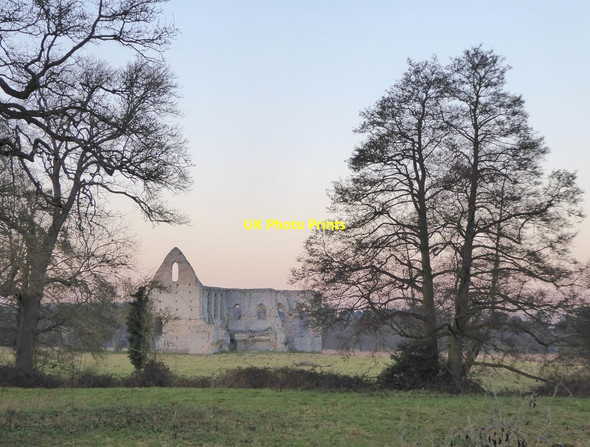 Photo 6"x4" Newark Priory at dusk, in January Pyrford Green c2017