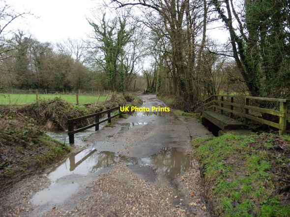 Photo 6"x4" Ford and footbridge on Blackwater Lane Hawkchurch c2017