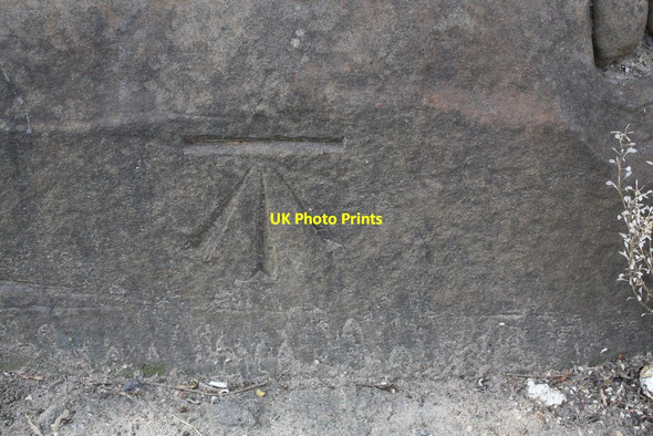 Photo 6"x4" Benchmark on Whitehall Road wall Leeds\/SE3034 c2016