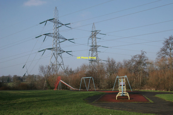 Photo 6"x4" Play park  and pylons Paisley c2017