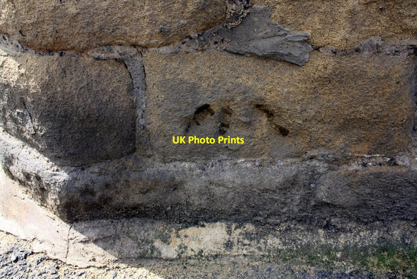 Photo 6"x4" Weathered benchmark on #14 Skipton Road Silsden c2016