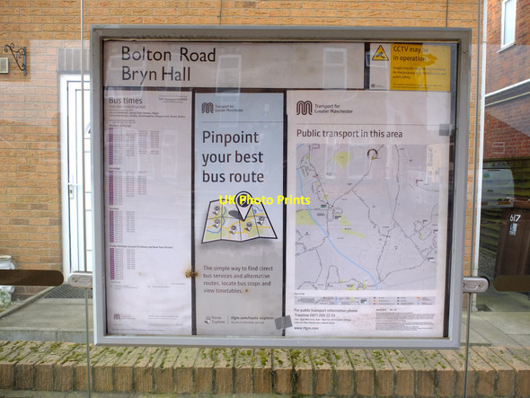 Photo 6"x4" Bus Stop at Bryn Gates, Bolton Road \/ Lily Lane Abram c2017