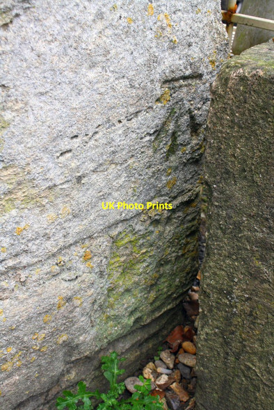 Photo 6"x4" Benchmark on outbuilding of The Swan pub Asthall c2017
