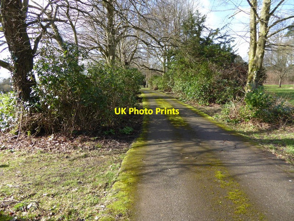 Photo 6"x4" Private road seen from footpath crossing Haywards Heath c2017