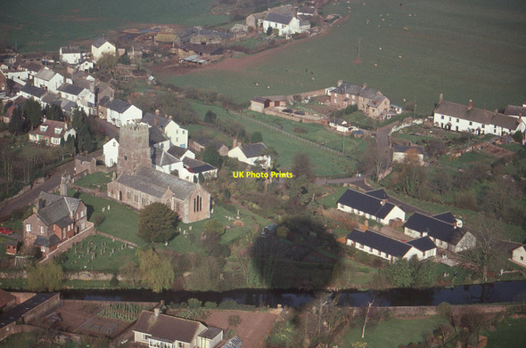Photo 6"x4" Sampford Peverell church from a hot air balloon Sampford Peverell c1990