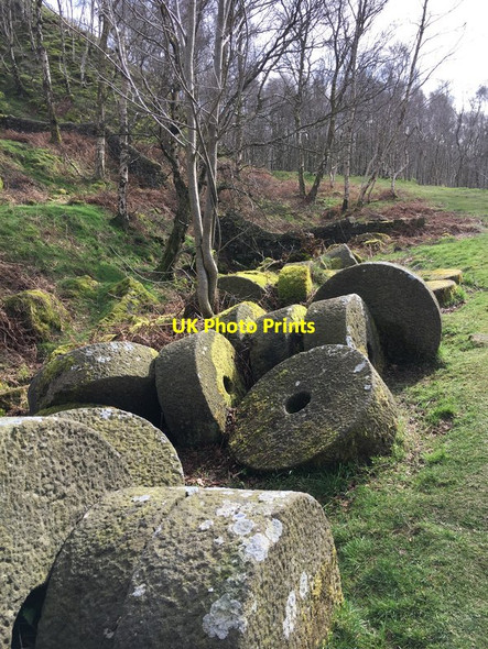 Photo 6"x4" Millstones in Bole Hill Quarry Upper Padley c2017
