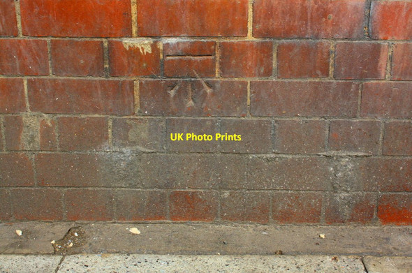 Photo 6"x4" Benchmark on wall of Parkgate between railway bridges Darlington c2016