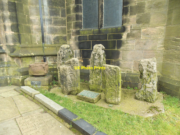 Photo 6"x4" Old stones outside St Mary's church, Sandbach Sandbach c2017