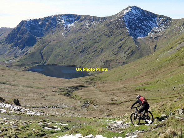 Photo 6"x4" Mountain Bike below Nan Bield Pass Nan Bield Pass c2017