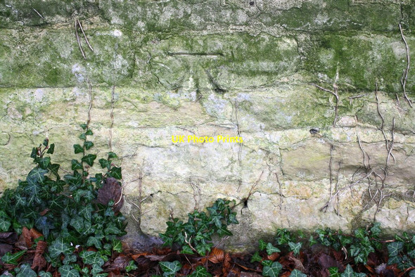 Photo 6"x4" Benchmark on Ryhall Road wall Stamford\/TF0207 c2016