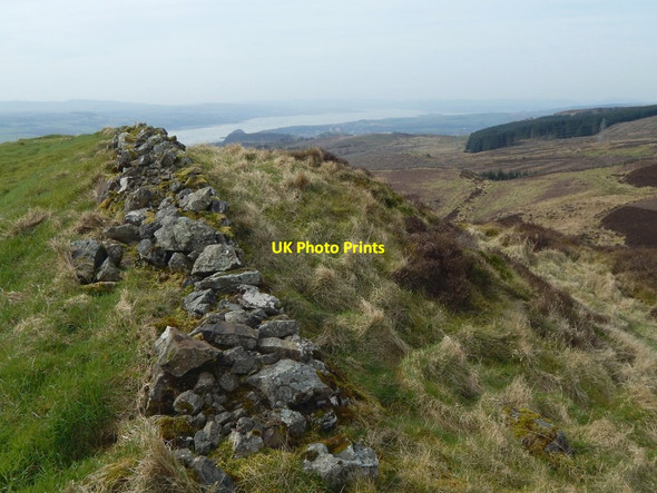 Photo 6"x4" Dry-stone wall on crags Bowling\/NS4473 c2017