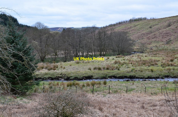 Photo 6"x4" Kershope Burn downstream of the bridge Kershopefoot c2017