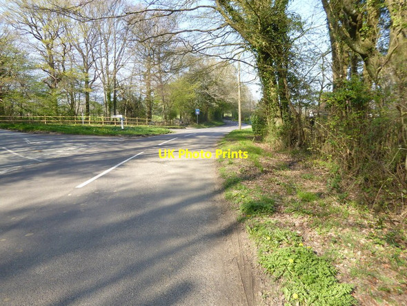 Photo 6"x4" Grass triangle with signpost at junction of Stonecross and Keysford Lanes Cinder Hill\/TQ3729 c2017