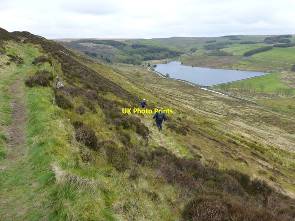 Photo 6"x4" Calf Hey reservoir from the Rossendale Way Flax Moss c2017
