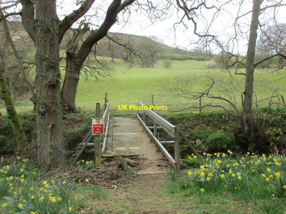Photo 6"x4" Private bridge across the River Dove Church Houses c2017