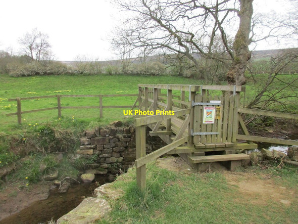 Photo 6"x4" Footbridge across the River Dove Church Houses c2017