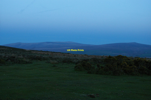 Photo 6"x4" View west along the hills from Bedd Morus, twilight Pontfaen\/SN0234 c2015